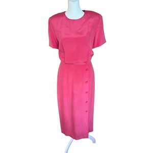 Vintage Talbots 100% silk pink dress size 6